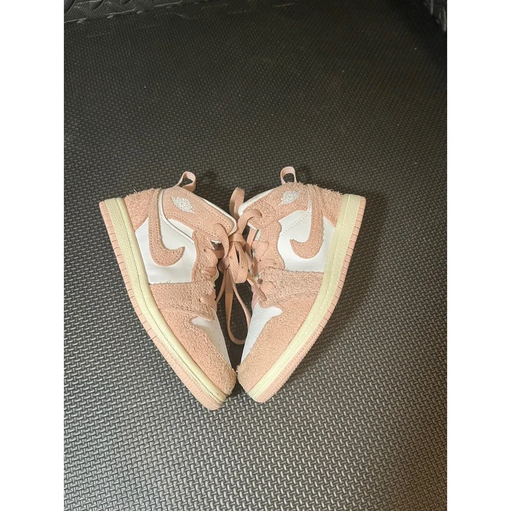 Nike Air Jordan 1 Mid Shoes Toddler 10C Legend Pink Suede Sneakers FN7537-161